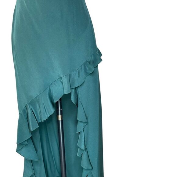 REVOLVE X Amanda Uprichard Peony Silk Maxi Dress in Green | Size M - Picture 8 of 10